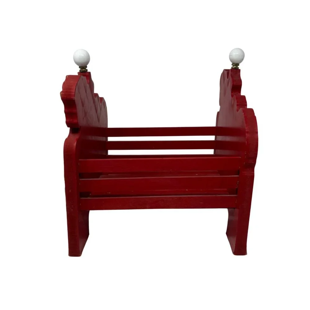 Vintage Carousel Horse Magazine Rack Red Green Wooden Toy Organizer Kids Room - Picture 7 of 9
